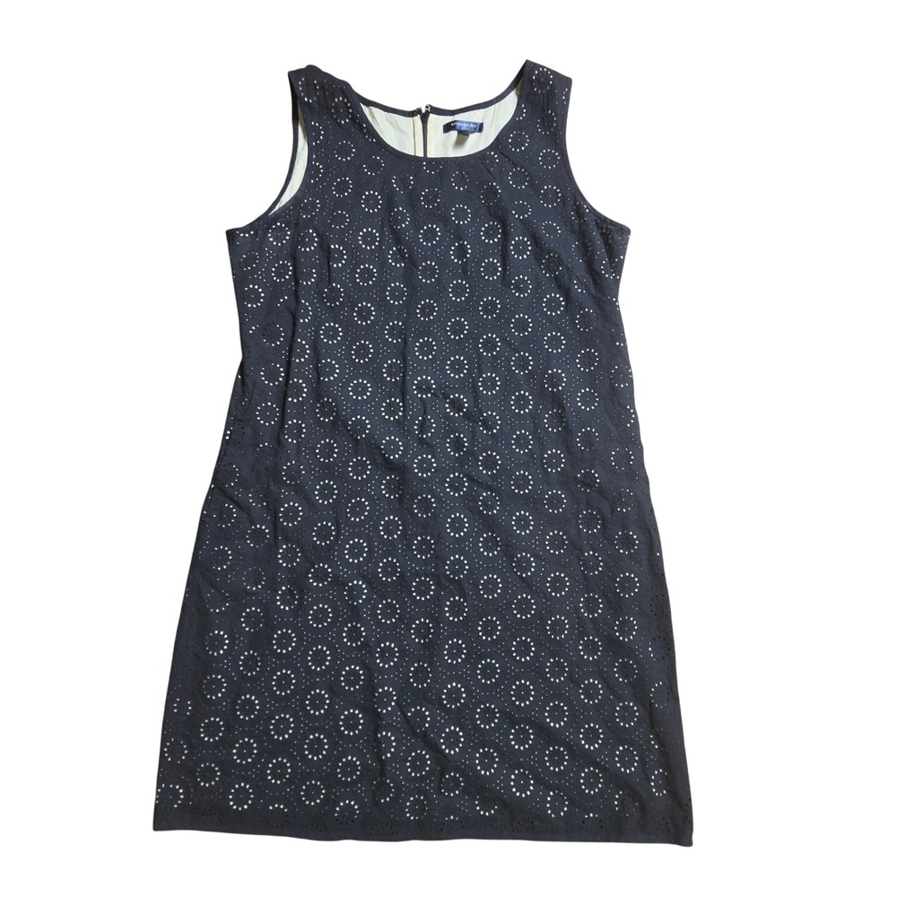 Banana Republic Eyelet Sleeveless Shift Dress 14 Cotton Soft Girl Mod Minimalist